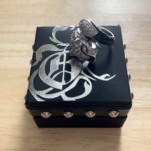 5/$25 Guess Black & Silver Crystal Tiger Ring